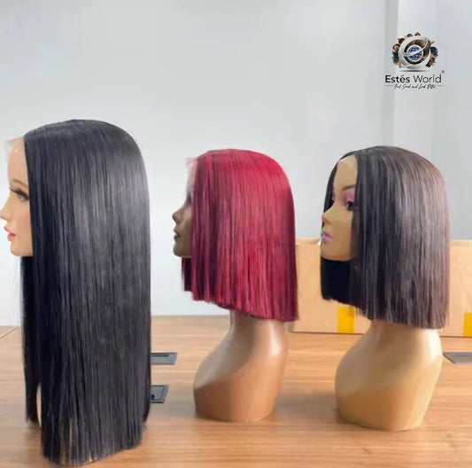 Bone Straight Short Bob Wigs 10 inches wig, 250% Density