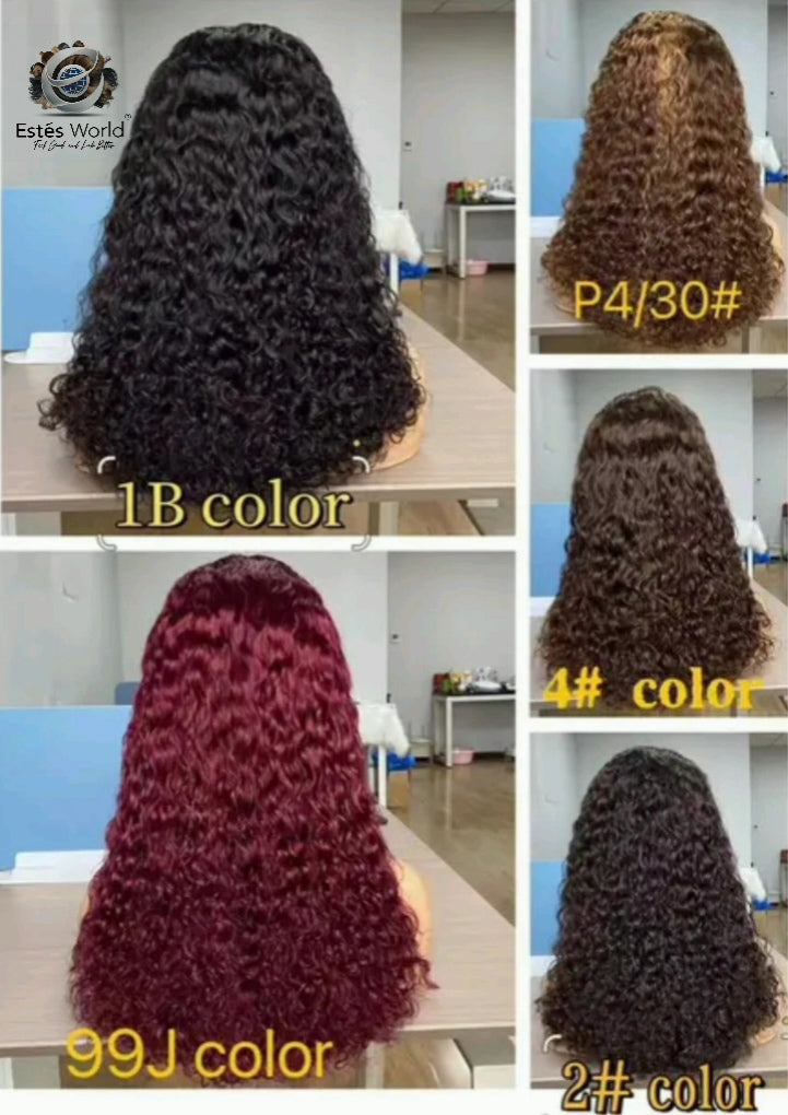 Frontal 13x4 Lace Wig Human Hair, Water Wave 250% Density