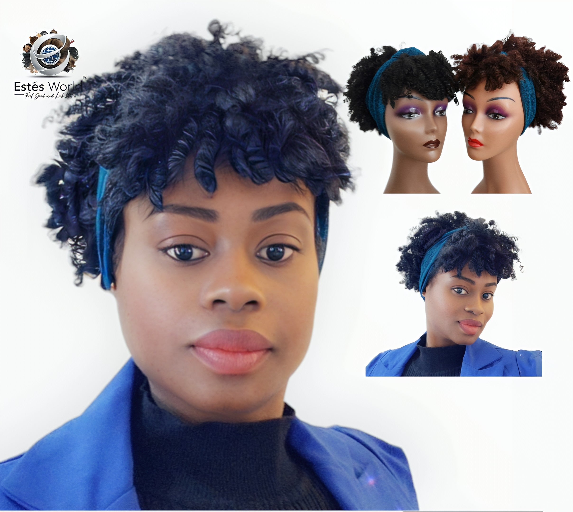 Natural Synthetic Turban Wrap Wig