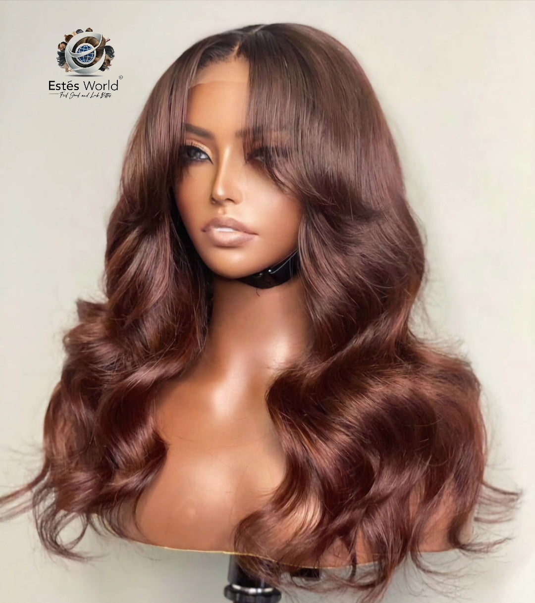 Vietnamese Virgin Human Hair, Color #33 Middle Part 4x4 Closure Wig Double Drawn 250 Density