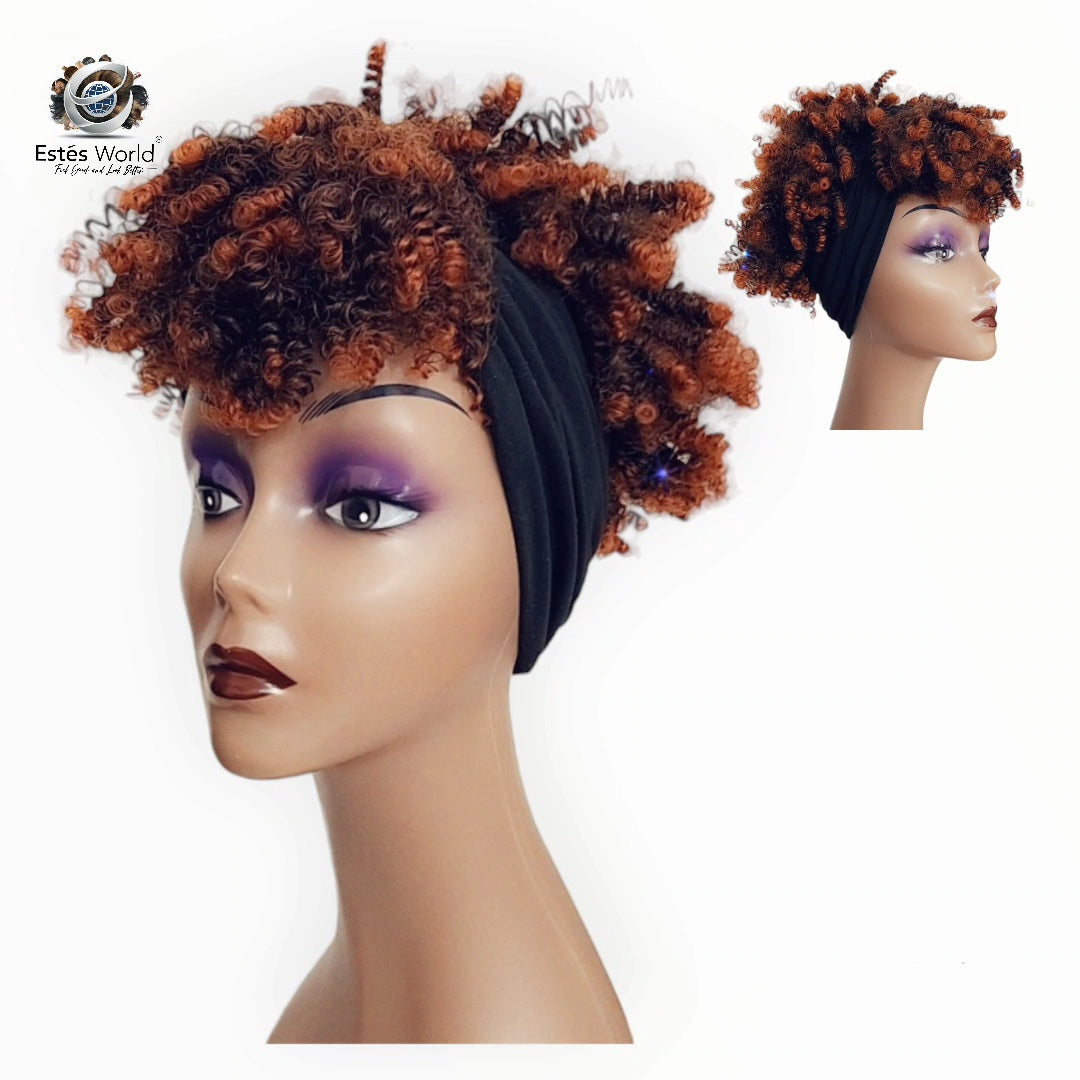 Natural Synthetic Turban Wrap Wig