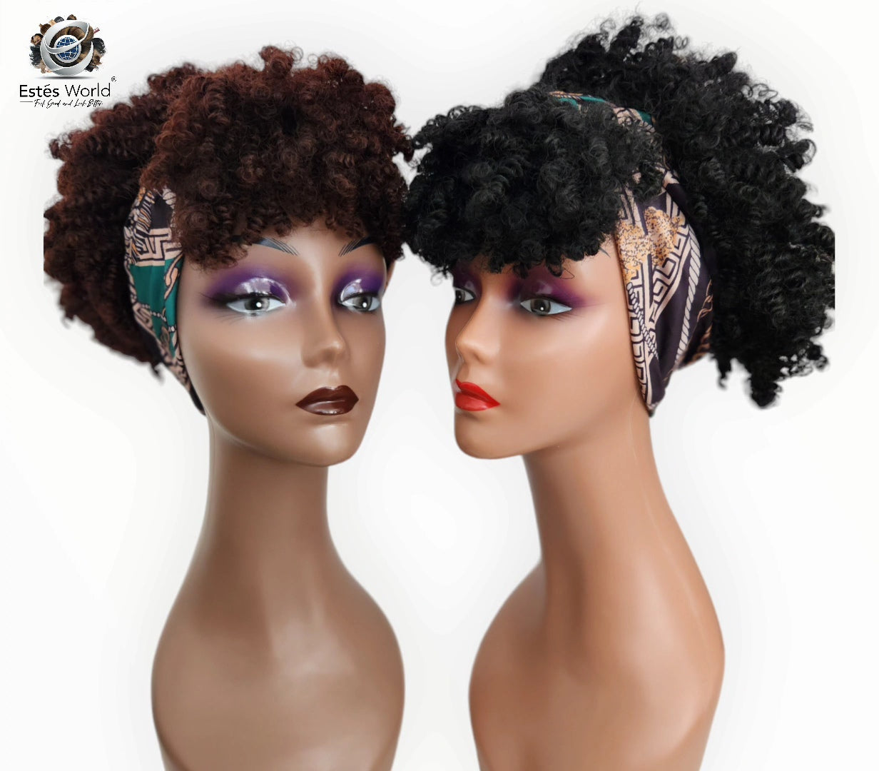 Natural Synthetic Turban Wrap Wig