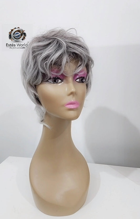 Dark Root Ombre Gray Short Hair