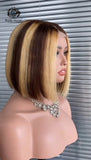 2x6 Vietnamese Bone Straight Human Hair Bob Wig 250 Density