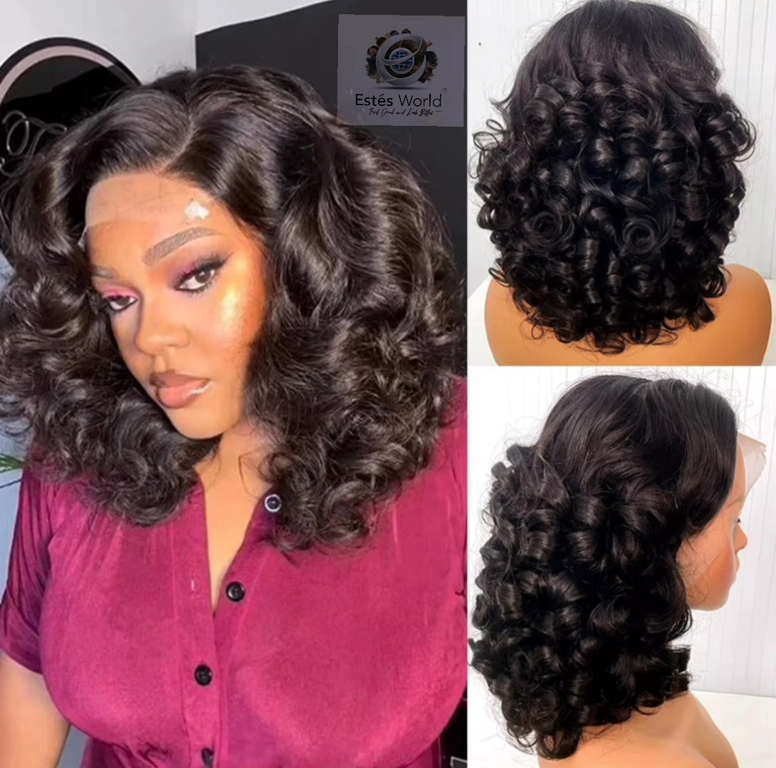 Bouncy Wave, Vietnam Loose Wave Human Hair Wig 13x4 Frontal HD Lace.