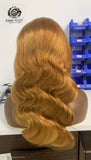 Honey Blonde Golden Colored Double Drawn Body Wave Vietnamese Virgin Human Hair Color #27, 250% Density