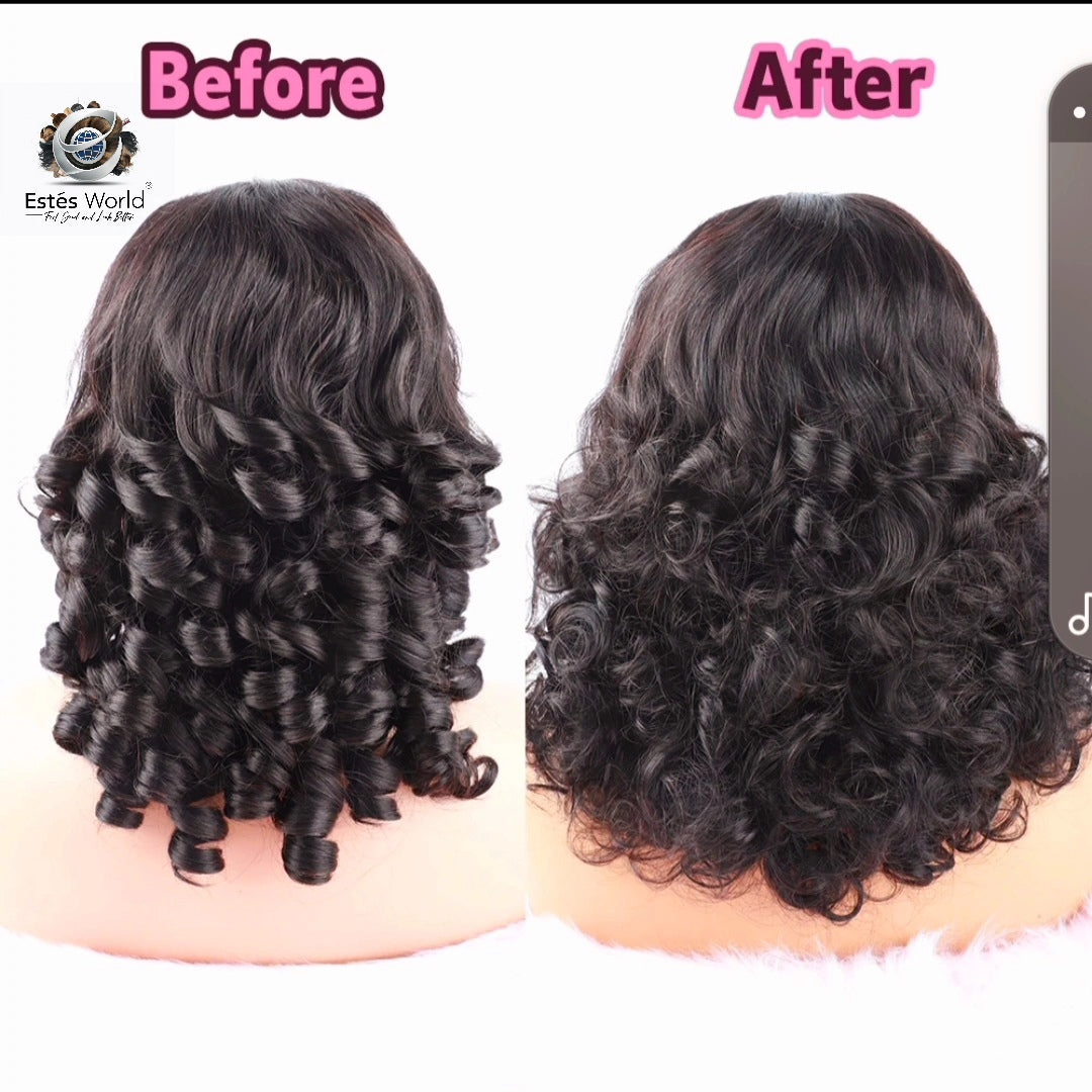 Bouncy Wave, Vietnam Loose Wave Human Hair Wig 13x4 Frontal HD Lace.