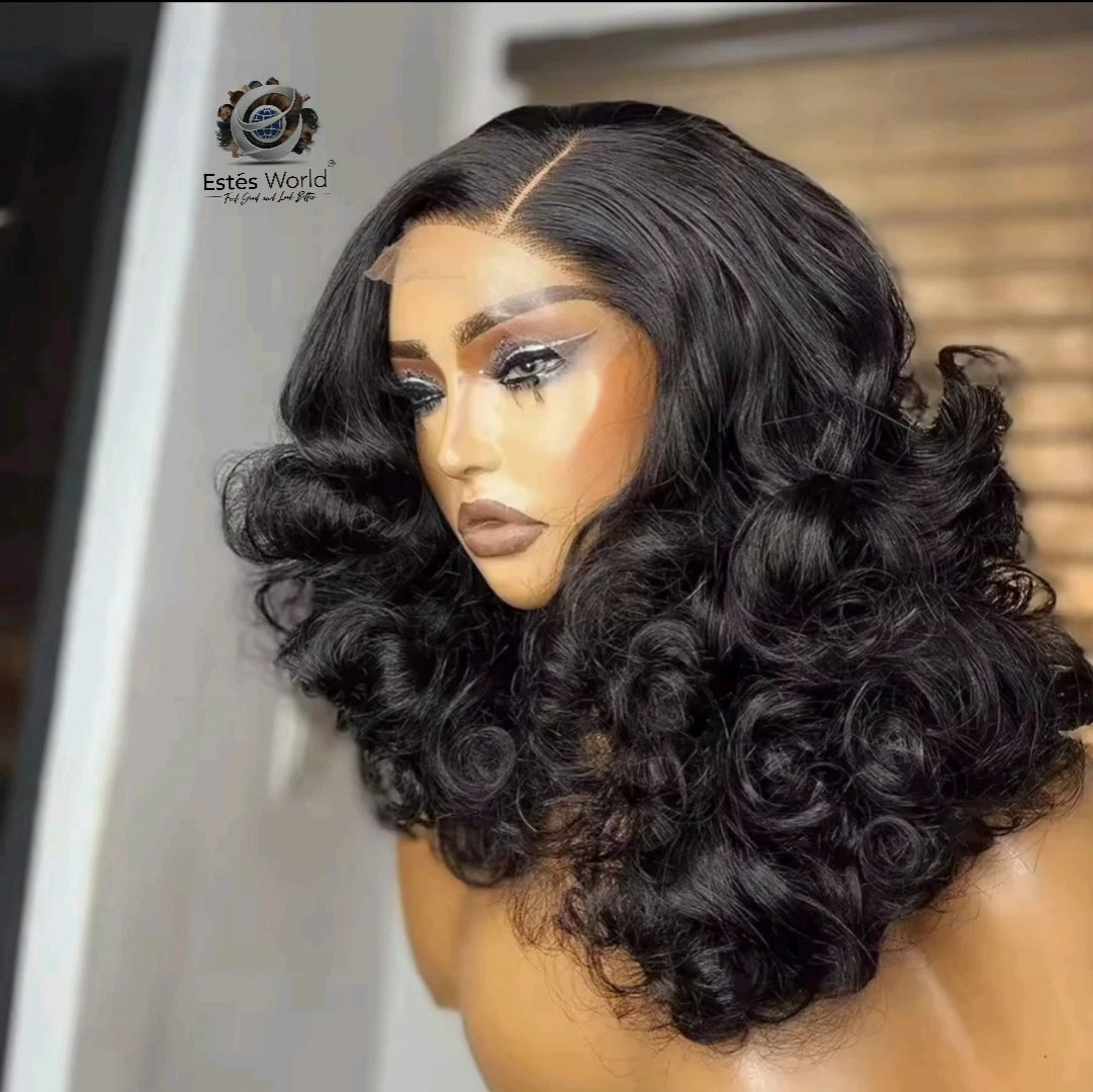 Bouncy Wave, Vietnam Loose Wave Human Hair Wig 13x4 Frontal HD Lace.
