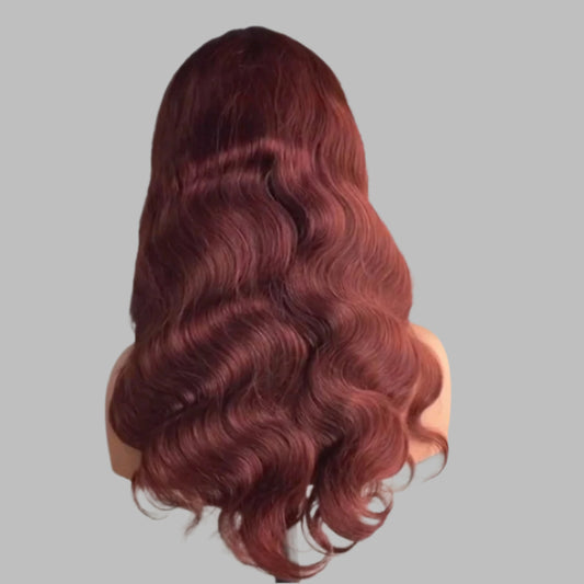 Vietnamese Virgin Human Hair, Color #33 Middle Part 4x4 Closure Wig Double Drawn 250 Density