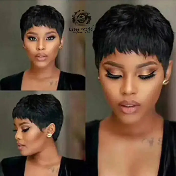 Pixie Cut Wigs For Women Human Hair Short Wig 1B